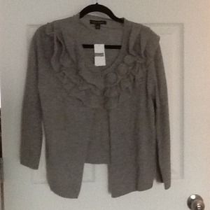 Heather grey wool cardigan