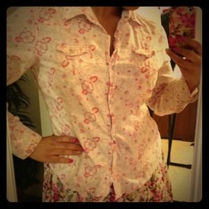Floral patterned western style shirt