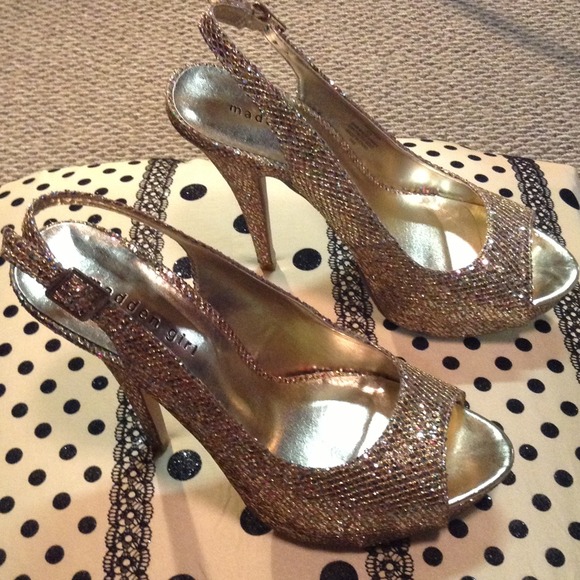 Madden Girl Gold Multi Stiletto Sz 10 - Picture 3 of 4
