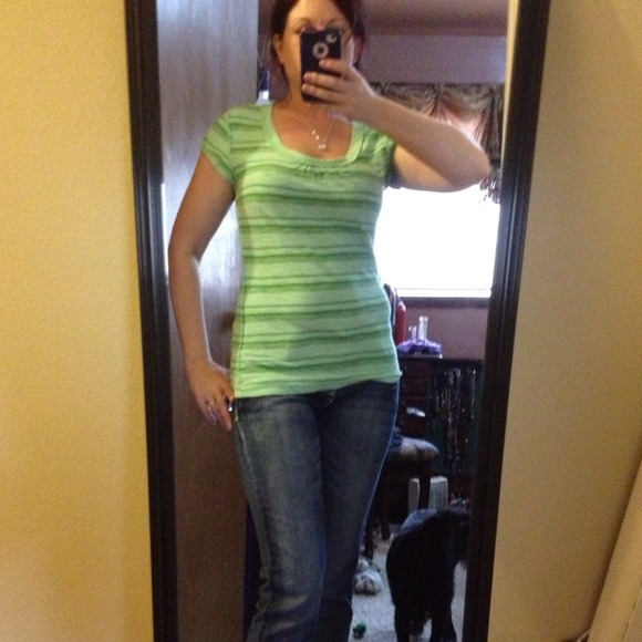 Green striped shirt