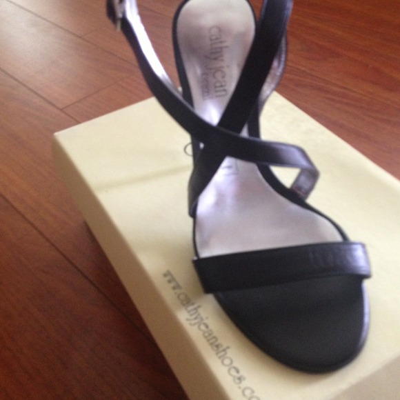Cathy Jean leather strap heels