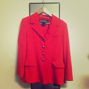 Orange Escada blazer by Margaretha Ley