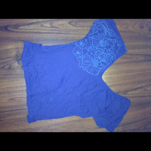 Purple cotton top with flower print