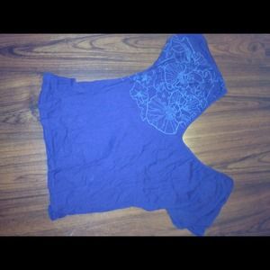 Purple cotton top with flower print