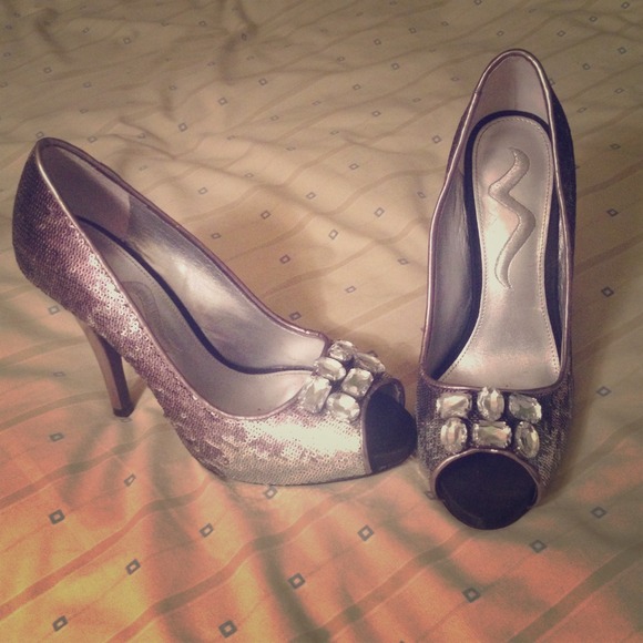 Glamorous silver heels