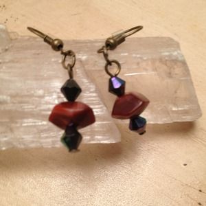 Cute bead, stone earrings