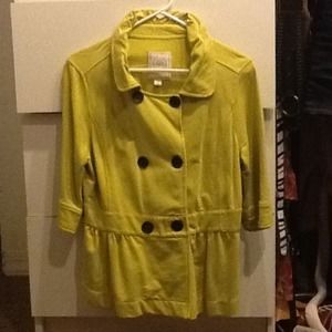 Double breasted Jacket yellow green color