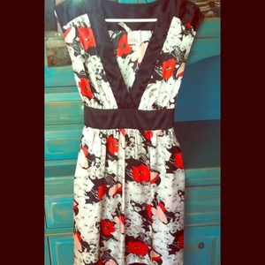 Silky fun floral print dress