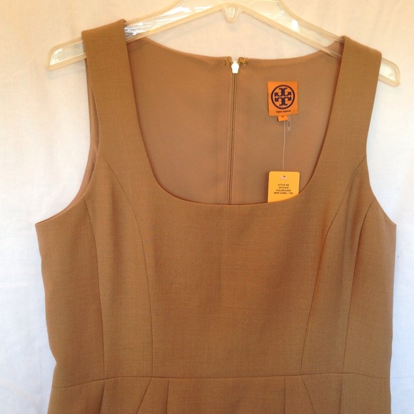 🎆30% OFF TORY BURCH Camel Wool Azalea Sheath Sz12 - Picture 3 of 4