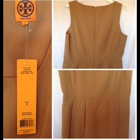🎆30% OFF TORY BURCH Camel Wool Azalea Sheath Sz12 - Picture 4 of 4