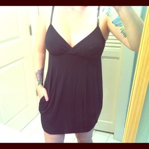 Black Mini Dress with Pockets
