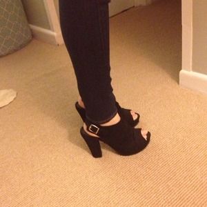 MIA black suede heels