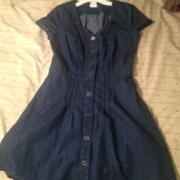 All denim short dress