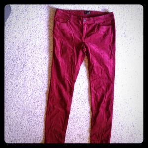 Burgundy Skinny Cords NWOT