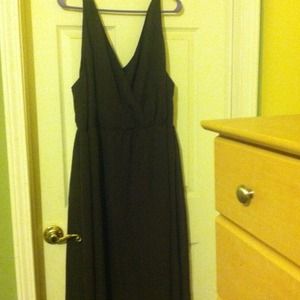 Dark chocolate sleeveless dress.