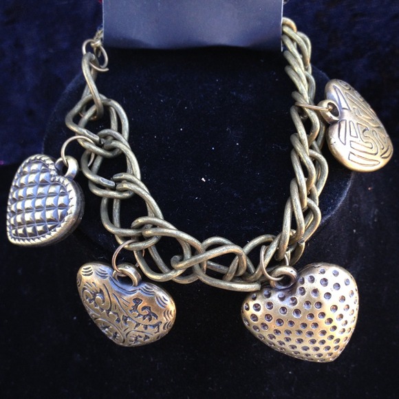 Brass Hearts Bracelet