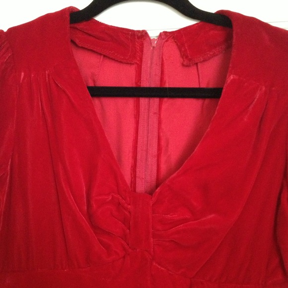 Vintage Red Velvet 40's Cigarette Girl Dress - Picture 2 of 3