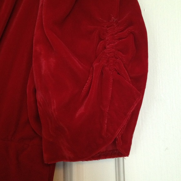 Vintage Red Velvet 40's Cigarette Girl Dress - Picture 3 of 3