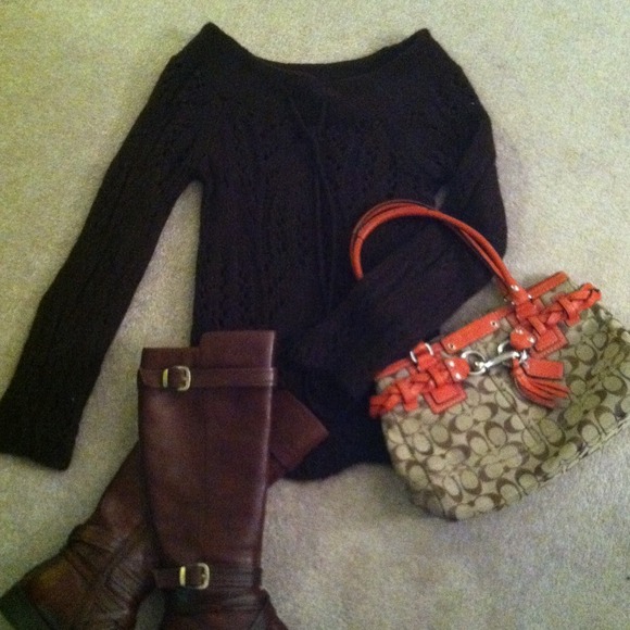 SOLD!! Chocolate loose knit sweater