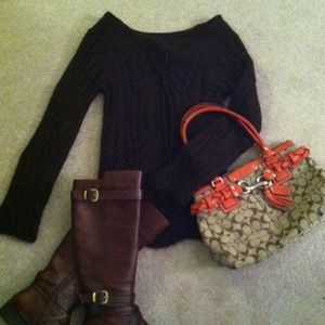 SOLD!! Chocolate loose knit sweater