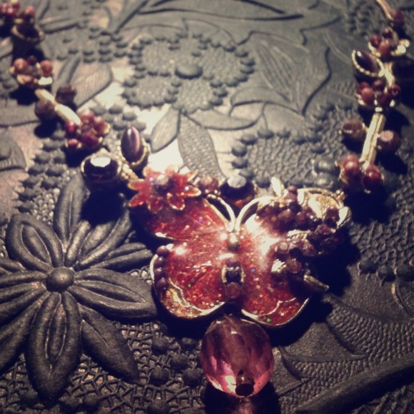 Pink and Purple Butterfly Necklace