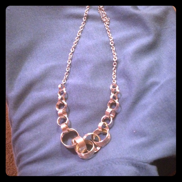 Silver long necklace goes with everything