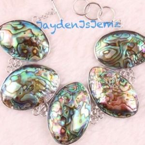 Natural Abalone Shell Bracelet Bangle & Earrings