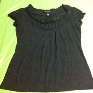 INC Black sheer floral blouse