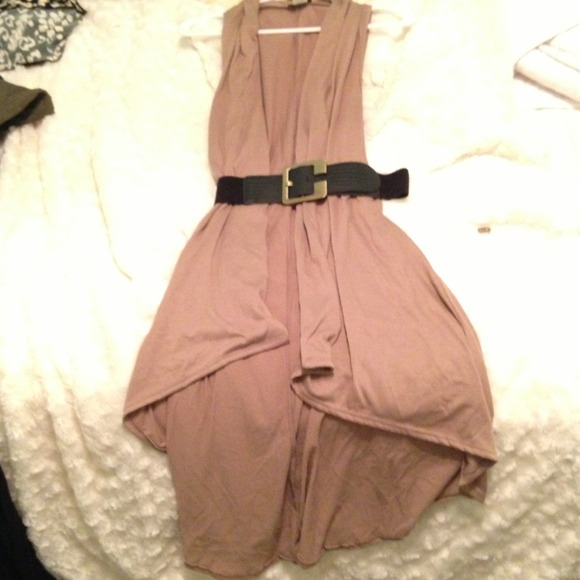 Sold! Tan high low vest coverup