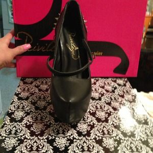 Edgy platform spiked heel Mary Jane pumps