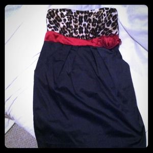 Hold!! Black/Cheetah/Red dress! Strapless!
