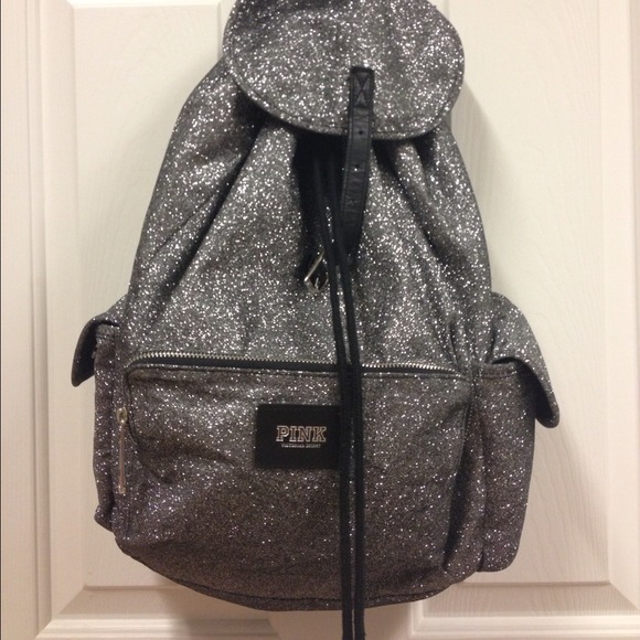 ❌Traded/Sold❌ Pink VS silver glittery back pack