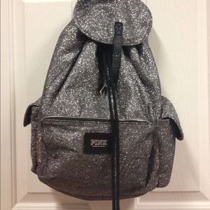 ❌Traded/Sold❌ Pink VS silver glittery back pack