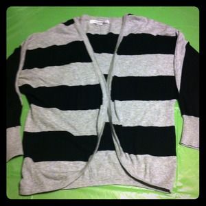 Forever21 Grey and black striped cardigan