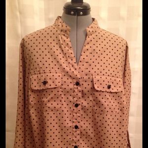 Tan & Black Polka Dot Quarter Sleeve (Size 18/20)