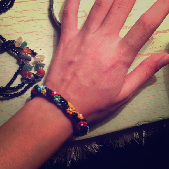 Cute Black with Flowers Hairband or Bracelet