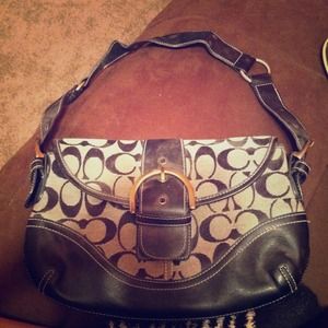 Black over the shoulder Coach purse