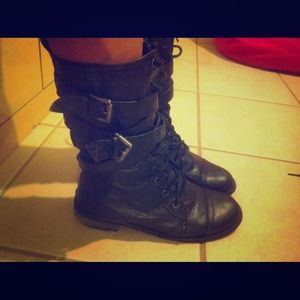 Super cute black combat boots