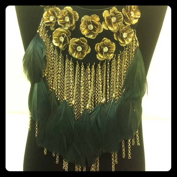 Bebe Gold and Black Flower Necklace SOLD! - Picture 1 of 3