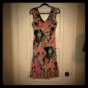 Mica Elegant Asian-inspired Print Dress