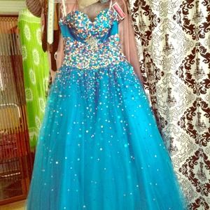 Blue sequenced Tiffany dress