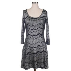Metallic  shines zig zag dress.