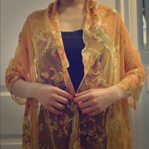 😍😍Reduced. Orange sequin scarf.
