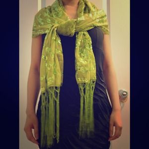 New green Sequin scarf