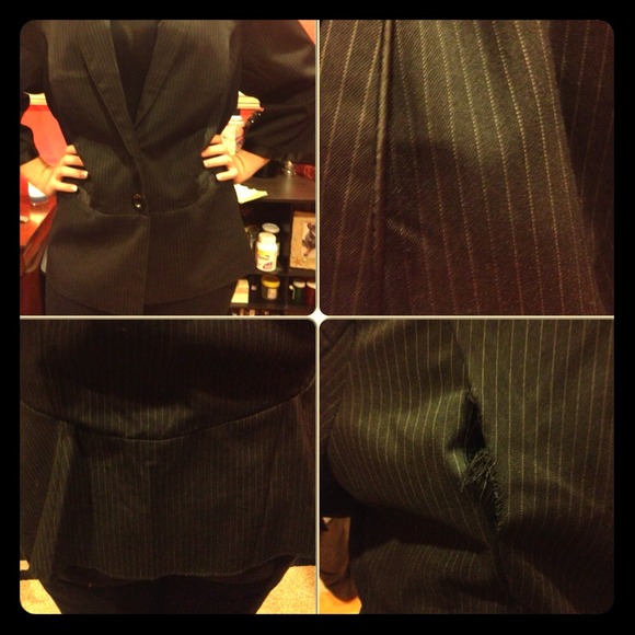Black Pinstripe Dress/Work Jacket