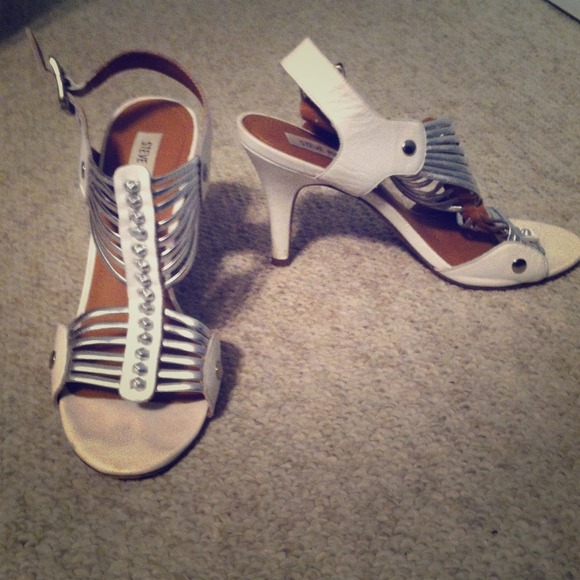 White & Silver high heels