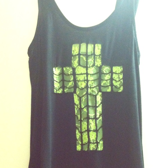Black cross top high low and really cute on♥Bundle