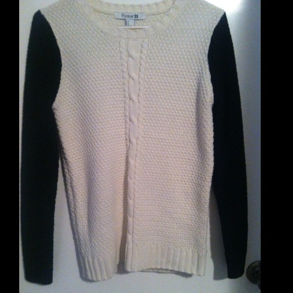 White and black sweater