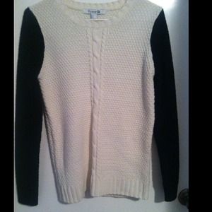 White and black sweater