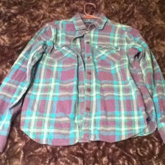 Plaid long sleeve button up